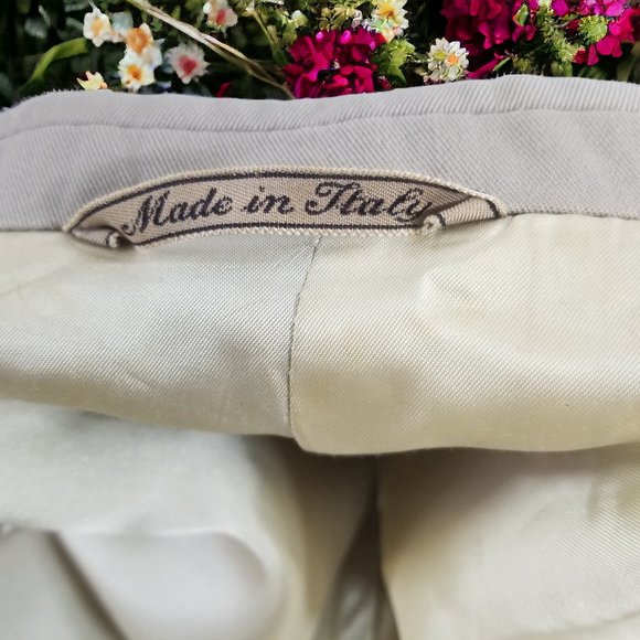 Emenegildo Zegna Men's 36L Solid Beige Blazer Sport Coat & Tie 10782 - Picture 8 of 9